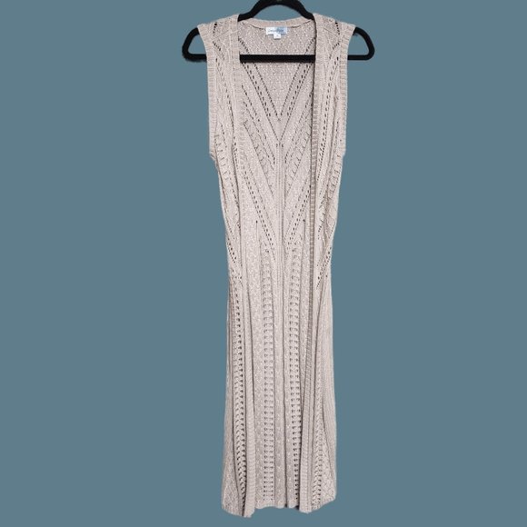 Xhilaration Bohemian Style Crochet Maxi Cover Up in Beige - Picture 1 of 3